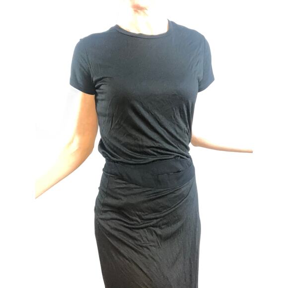 A.L.C. short sleeve black maxi dress small shirt dress - Picture 2 of 11